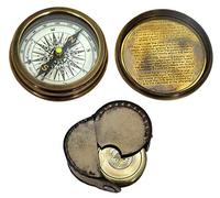 Pocket Compass "Robert Frost Poem" equipped with leather case