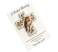 Pocket Cross Blessing Keepsake, Handmade Christian Faith Gift, Scripture Verse Card Token Set, Inspirational Spiritual Comfort Charm, Portable Prayer Reminder Piece, for Adults Kids Travel Camping Use