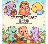 Pocket Dragon Days: Bold and Easy Coloring Book for Adults and Kids Featuring 52 Cute Little Dragons, Animals, Nature, Fun Activities and Simple Designs for Relaxation