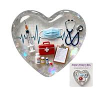 Pocket For Nurse Hug, Never Underestimate The Difference You Make Card, Pocket Heart Shape Abbraccio, 2D Acrilico Motivazionale Ricordo per studenti infermieristici Personali sanitari Personale