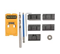 Pocket Hole Jig Kit | 2 Hole Wood Jig System for DIY Carpentry Projects | 5 Thickness Accessories & Step Drill Included | ABS Material