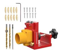 Pocket Hole Jig Kit, Adjustable Woodworking Drill Guide with Dust Collection System, Precision Carpentry Joint Locator for Deck Cabinet Desk Repairs and Furniture Assembly Hobby or Projects