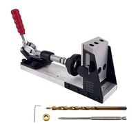Pocket Hole Jig Kit Woodworking Oblique Hole Locator With 9mm Or 9.5mm Drill Bit Hole Puncher DIY Carpentry Tools(9point5mm Black)