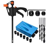 Pocket Hole Jig - Posizionatore inclinato regolabile per la lavorazione del legno, kit di fissaggio a 15°, localizzatore portatile per legno, carpenteria, mobili, armadietti, viti
