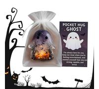 Pocket Hug Ghost - Grazioso spirito come supporto emotivo, portafortuna, decorazione di Halloween e idea regalo positiva, grazioso mini ciondolo a tema di Halloween (Ghost)