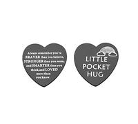 Pocket Hug Token Ricorda sempre che sei più coraggioso di quanto credi Regalo di ispirazione token Regalo di relazione a lunga distanza, Metallo, Acciaio inossidabile