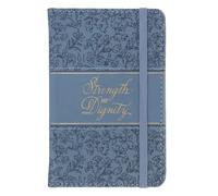 Pocket Notebook: Strength and Dignity - Pro. 31:25, Christian Gifts, Small Notebook, 192 Lined Pages, Acid Free Paper, Ribbon Bookmark, Elastic Band Closure, Faux Leather, Blue (approx. size: 4" x 6")