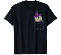 Pocket Otter Witch Hat Cute Halloween 2020 Animal Lover Gift Mens T-Shirt Funny Gift Black M
