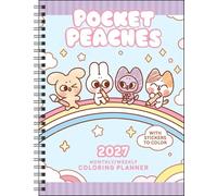 Pocket Peaches 2027 Monthly/Weekly Coloring Planner with Stickers to Color