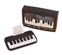 Pocket Piano, Miniature Portable Pianos Kids, 6.1x1.18x3.15 Inches, Music Educational Instrument, Lightweight Compact Design, Build for Boys, Girls, Beige, Black and White