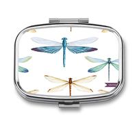 Pocket Pill Box Blue Yellow Dragonfly Portable Pill and Vitamin Storag (Blu-ray)