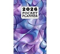 Pocket Planner 2026 for Purse: One Year Monthly Calendar from January 2026 up to December 2026 with Holidays, Habits Tracker, Vision Board (Size: 4x6.5) - Blue and Purple Waves Cover