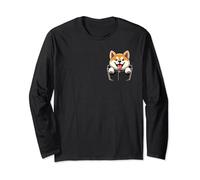 Pocket Shiba Inu Feet Cute Doge Akita Dog Lover Proprietario Regalo Maglia a Manica