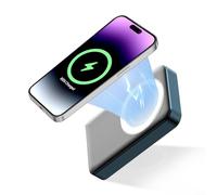 Pocket-Size 10000mAh Portable Charger - 20W Fast USB-C Output, 15W Cordless Charging Pad, LED Battery Indicator, Slim Aluminum Power Bank