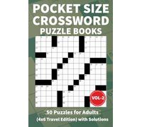 Pocket Size Crossword Puzzle Books: 50 Puzzles | 4x6 Compact Travel Crossword for Adults with Solutions.Vol-2