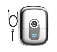 Pocket Size Electric Shaver, Rechargeable Double-Head Beard Trimmer, Compact Waterproof Electric Razor with Magnetic Dust Cover for Travel, Office, Home, Car, Camping Use