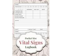 Pocket Size Vital Signs Log Book: Compact Tracker for Caregivers - Record Blood Pressure, Heart Rate, SpO2, Temperature & Blood Sugar for Elderly, Home Health, or Patient Monitoring