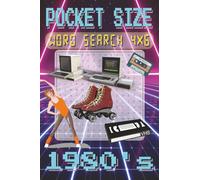Pocket Size Word Search Puzzle Books 4x6 1980's: Easy, Mini, Small Travel Compact Size, about Nostalgy, Synthpop, and VHS and More | 4x6 inches, 110 ... Gift for Vacations, Holidays and Free Times