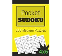 POCKET SUDOKU 200 MEDIUM PUZZLES 4x6 in: Travel sized for pocket, purse, or bag. Great Gift for Logic Puzzle Lovers