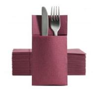 POCKET TOVAGLIOLO PORTAPOSATE BORDEAUX AIRLAID TIPO STOFFA - 50 PEZZI 40X30