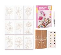 Pocket Watercolor - Beginner Painting Workbook,Mini Painting Book Kit - Features A Beginner-friendly Color-mixing Chart, WhBeginners Artists Adults Sketching Outdoor Journal Family Desktop