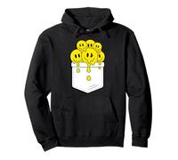 Pocket Yellow Smile Faces Melting Happiness Graphic Designs Felpa con Cappuccio