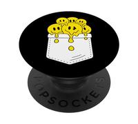 Pocket Yellow Smile Faces Melting Happiness Graphic Designs PopSockets PopGrip Adesivo