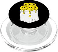 Pocket Yellow Smile Faces Melting Happiness Graphic Designs PopSockets PopGrip per MagSafe