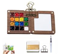 Pocketartist Travel Set, Pocketartist Watercolor Travel Set, Mini Portable Watercolor Travel Set, Paint Palette Travel Kit, for Painters Artists Students(Watercolor is not included)(15Grid Brown)