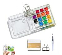 Pocketartist Travel Set, Pocketartist Watercolor Travel Set, Mini Portable Watercolor Travel Set, Paint Palette Travel Kit, for Painters Artists Students(Watercolor is not included)(15Grid Clear)
