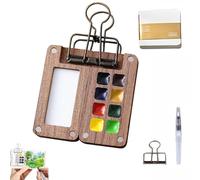 Pocketartist Travel Set, Pocketartist Watercolor Travel Set, Mini Portable Watercolor Travel Set, Paint Palette Travel Kit, for Painters Artists Students(Watercolor is not included)(8Grid Brown)