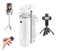 Pocketflex Mini treppiede, Pocketflex Supporti remoti, Razunoth Mini JJ02, con interruttore a pulsante one-touch, rotazione flessibile a 360°, telecomando Bluetooth (bianco)
