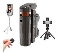 Pocketflex Mini treppiede, Pocketflex Supporti remoti, Razunoth Mini JJ02, con interruttore a pulsante one-touch, rotazione flessibile a 360°, telecomando Bluetooth (nero)