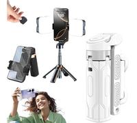 Pocketflex Mini treppiede, treppiede mini JJ02, razunoth treppiede con telecomando staccabile, interruttore a pulsante one-touch, rotazione a 360°, supporta fino a 2 kg (bianco, luce di riempimento*