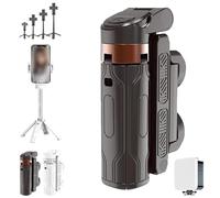 Pocketflex Mini Tripod, 2025 New Tripod Mini JJ02, Pocketflex Tripod with Detachable Remote Control, Mini Selfie Stick Tripod, 360° Rotation Mini Tripod Stand Retractable (Black with light)