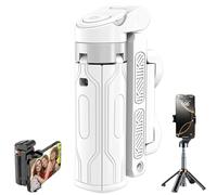 Pocketflex Mini Tripod, Mini Tripod with Fill Light and Remote,Portable Phone Tripods,5.2 Chip Remote Selfie Stick,Ideal for Selfies, Vlogs & Landscape Photography (White)