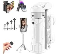 Pocketflex Mini Tripod, Tripod Jj02 Pocketflex, Razunoth Tripod Mini Jj02, 360°Flexible Rotation, Pocketflex Tripod with Detachable Remote Control and Bluetooth Remote Control (White,NO light)