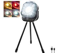 POCKETMAN Cob - Faretto da lavoro, mini torcia a LED, luce di emergenza magnetica, 4 colori, 6 modalità USB, ricaricabile, portatile, per campeggio, emergenza, riparazione (con supporto)