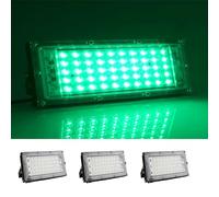POCKETMAN Luci di inondazione Esterne, 3/6 Pack 50W 220V LED Luce Esterna, IP66 Impermeabile Luce di inondazione Esterna, per Yard, Giardino, Garage, Prato, Corte (3 pack, verde)