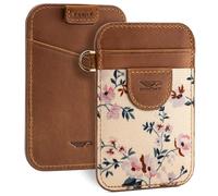 POCKT Portafoglio sottile per uomini e donne, minimalista, tasca frontale, elastico, porta carte di credito, in vera pelle, blocco RFID, porta carte di credito, Bloom, S, Minimalista