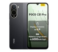 POCO C81 Pro, Smartphone 4+128GB, Nero, Batteria da 6000mAh(typ)