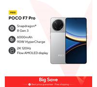 POCO F7 Pro versione globale Smartphone NFC Snapdragon®Display AMOLED 8 Gen 3 6000mAh 6.67 "2K 90W HyperCharge 5G 12GB 256GB Black