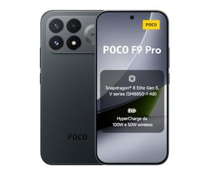 POCO F9 Pro, Smartphone 12+512GB, Nero, Batteria 6330mAh, HyperCharge 100W | Snapdragon® 8 Elite Gen 5 V Series, VisionBoost D8, Display AMOLED Ultra-luminoso da 6,59" a 185Hz, Fotocamera OIS AI 200MP