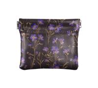 Poco Viola Fiori PU Pelle Piccola Moneta Portatile Trucco Periodo Borsa per Donna Ragazza