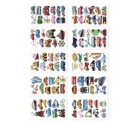 Pocoiau 10 Fogli per Bambini A Tema Trasporto Temporaneo Marca The Face Colors Decalcomania La Pelle Ragazzi E Ragazze attività Barca Rimovibile Bambini Marca The Face