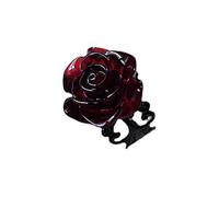 Pocoiau Anello gotico vittoriano con rosa rossa, regolabile, con fiore alla moda, aperto, per Halloween, feste, matrimoni, cavità per donne