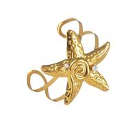 Pocoiau Apribile Sea Star Shell Design Moda Aperto Elegante Acciaio Inossidabile Polso Accessorio per Uso quotidiano Bracciale Aperto in Acciaio Inox, Misura unica, come descritto