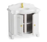 Pocoiau Armadietto Lavello Bianco in Miniatura Modello 1/12 Lavaggio A Mano per Case delle Bambole Bagno Cucina Decorazioni Scene Puntelli Giochi Ruolo Modello in Miniatura Case delle Bambole