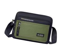 Pocoiau Borsa a tracolla compatta multi tasca leggera design Oxford borsa a tracolla perfetta per viaggiatori organizzazione di archiviazione borse messaggeri da uomo, Verde, One Size