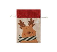 Pocoiau Borse da Festa Natale Portatili per Regali Caramelle 2 Dimensioni Decorazioni Natalizie in Tessuto Facili da Usare Design Adatto Ai Bambini Lino Come Un Efficiente Accessorio per Feste